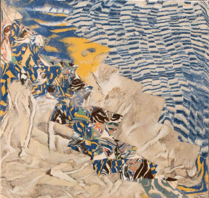 Ulrich Schumann, Wandbild Messingrahmen, 2025 <br /> Keramik/ Intarsien, 40 x 40 cm, <br /><strong> Startpreis 280 € </strong>