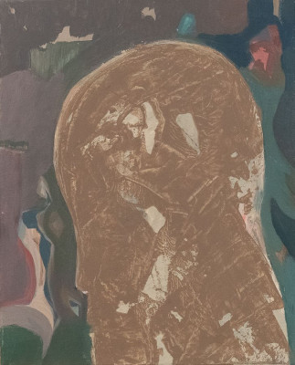 Regina Conrad, Kopf/ Profil, 2022 <br /> Acryl auf Leinwand, 50 x 40 cm <br /><strong> Startpreis 480 € </strong>