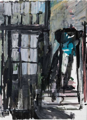 Martin Enderlein, Interieur, 2025 <br /> Acryl auf Leinwand, 85 x 62 cm, mit Rahmen <br /><strong> Startpreis 980 € </strong>