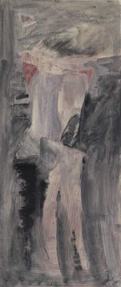 o. T. , 2015,<br/>
Mischtechnik auf Karton 22 x 50 cm<br/>