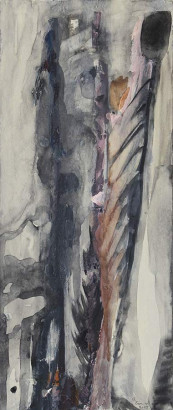 o. T. , 2015,<br/>
Mischtechnik auf Karton 22 x 50 cm<br/>