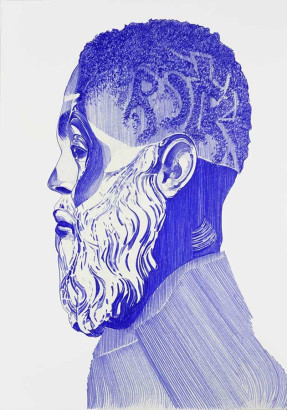 Rapper 7, 2015<br/>Tusche auf Papier, 100x70cm