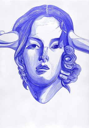 Rapper 10, 2016<br/>Tusche auf Papier, 100x70cm