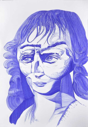 Roemer 10, 2015<br/>Tusche auf Papier, 100x70cm