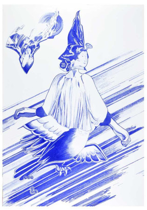 Japanesk 1, 2017<br/>Tusche auf Papier, 100x70cm