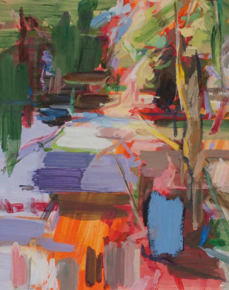 Gegenüber, aus der Reihe Dämmerung, 2020<br />Eitempera auf Leinwand, 50 x 40 cm